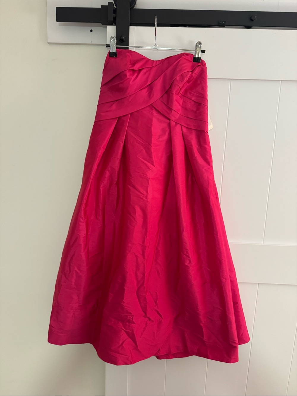 Melissa Sweet Strapless Midi Dress in Fuchsia